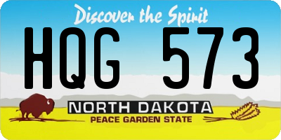 ND license plate HQG573