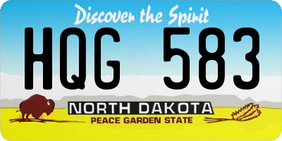 ND license plate HQG583