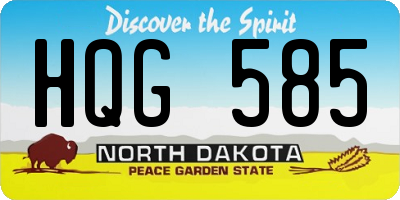 ND license plate HQG585