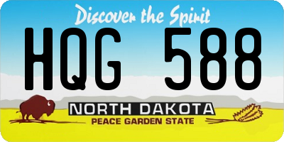 ND license plate HQG588