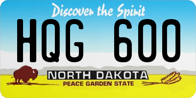 ND license plate HQG600