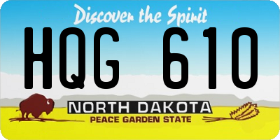 ND license plate HQG610