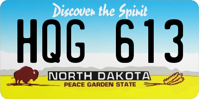 ND license plate HQG613