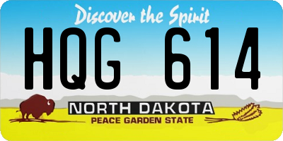 ND license plate HQG614