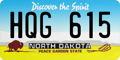 ND license plate HQG615
