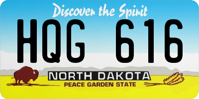ND license plate HQG616