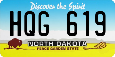 ND license plate HQG619