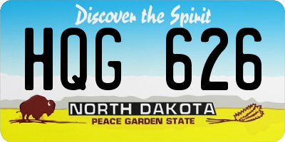 ND license plate HQG626