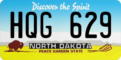 ND license plate HQG629