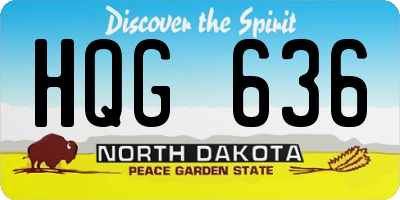ND license plate HQG636