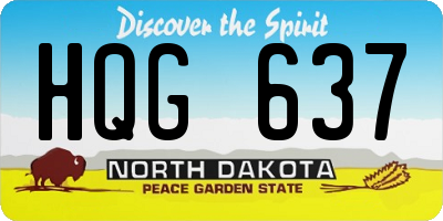 ND license plate HQG637
