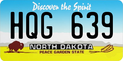ND license plate HQG639