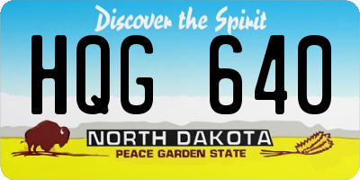ND license plate HQG640
