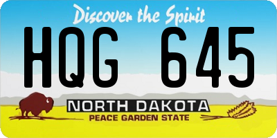 ND license plate HQG645