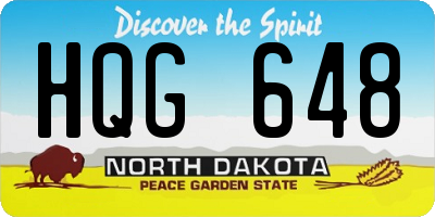 ND license plate HQG648