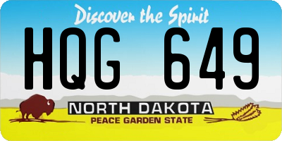ND license plate HQG649