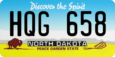 ND license plate HQG658