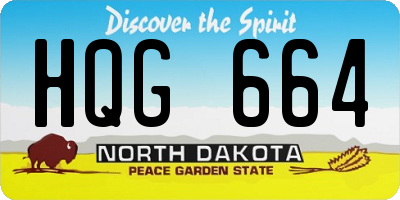 ND license plate HQG664