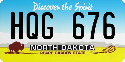 ND license plate HQG676