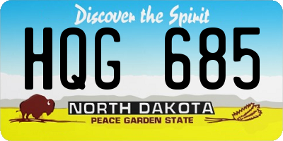 ND license plate HQG685