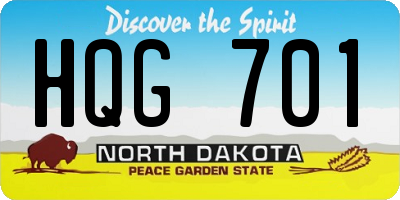 ND license plate HQG701