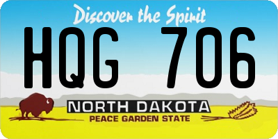 ND license plate HQG706
