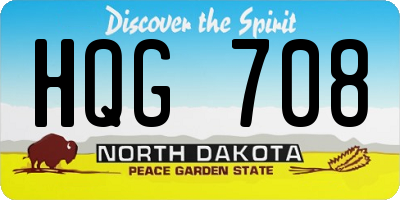 ND license plate HQG708