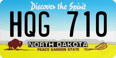 ND license plate HQG710