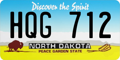 ND license plate HQG712