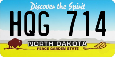 ND license plate HQG714