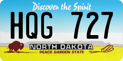 ND license plate HQG727
