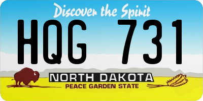 ND license plate HQG731