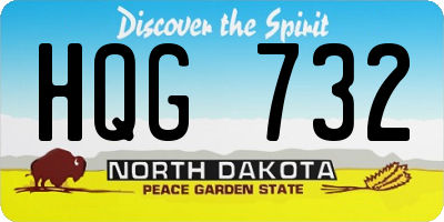 ND license plate HQG732