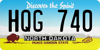ND license plate HQG740