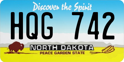 ND license plate HQG742