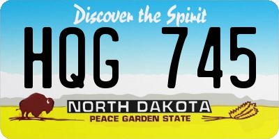 ND license plate HQG745