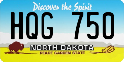 ND license plate HQG750