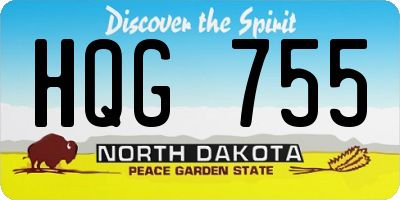 ND license plate HQG755