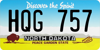ND license plate HQG757