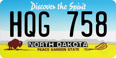 ND license plate HQG758