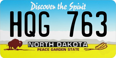 ND license plate HQG763
