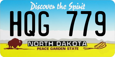 ND license plate HQG779