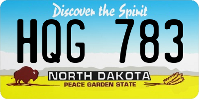 ND license plate HQG783