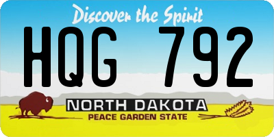 ND license plate HQG792