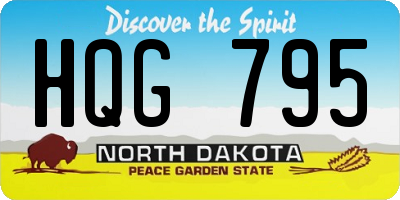 ND license plate HQG795