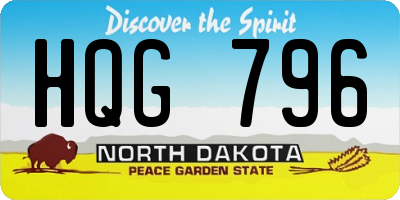 ND license plate HQG796