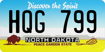 ND license plate HQG799