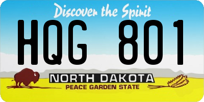 ND license plate HQG801