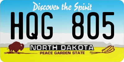 ND license plate HQG805