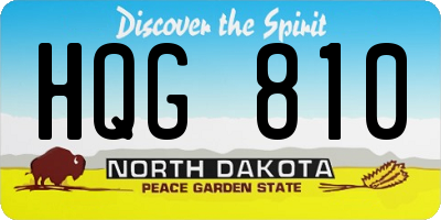 ND license plate HQG810